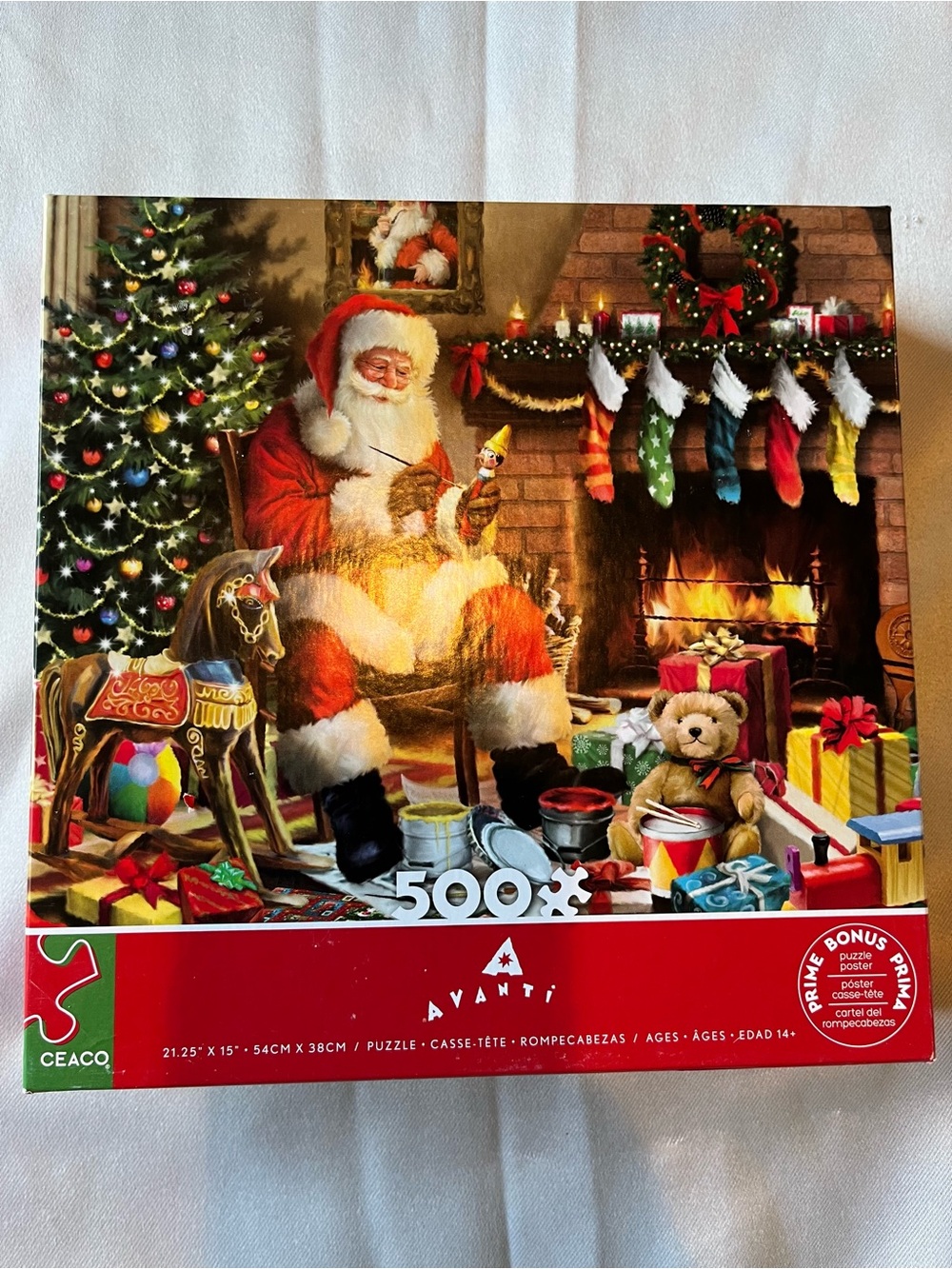 Santa by the Fireplace 500 Piece Jigsaw Puzzle